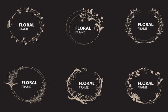 Download Floral Frame Round Shape Emblem Logotype - Frame Collection