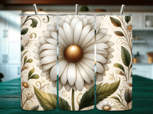 Download Vintage White Daisy Petals Tumbler Wrap - Daisy petals Collection
