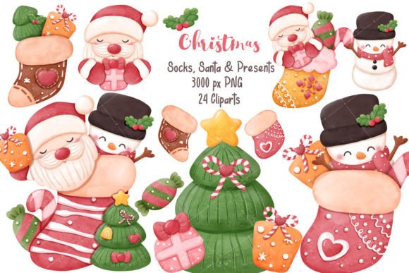 Download Christmas Cute Socks and Decorations - Decorations Collection