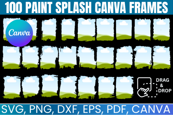 Download 100 Paint Splash Canva Frames SVG - Frame Collection