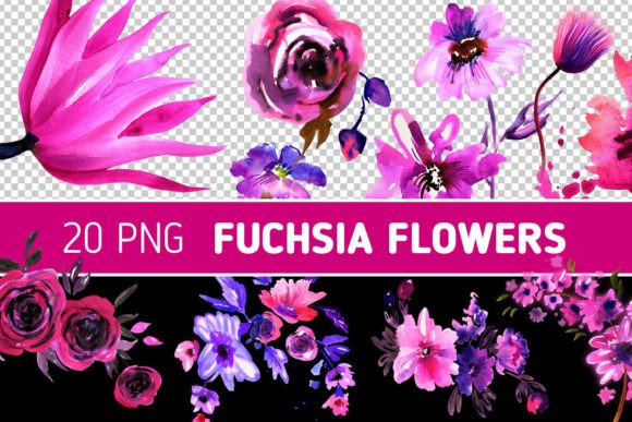 Download Fuchsia Watercolor Flowers PNG - Watercolor flowers png Collection