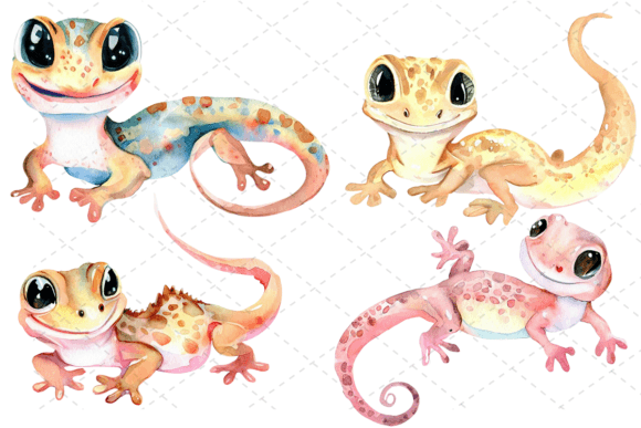 Download 4 Gecko Wall Decorations Print Bundle - Decorations Collection